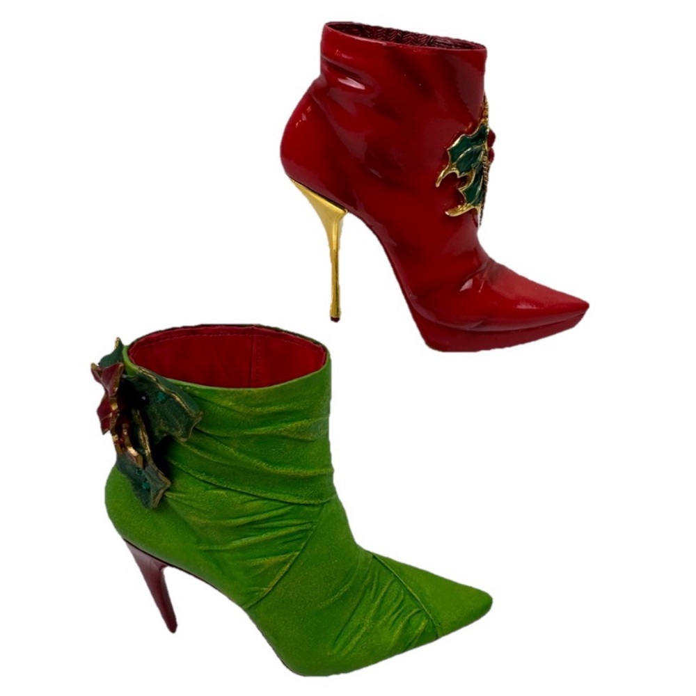 Just The Right Shoe Lorraine Vail Lot 2 Holiday Gathering &Winter Rose Christmas
